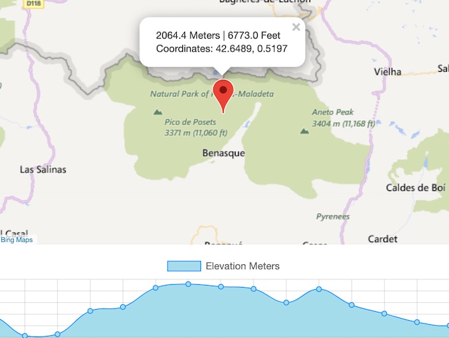 Calculate elevation on Map